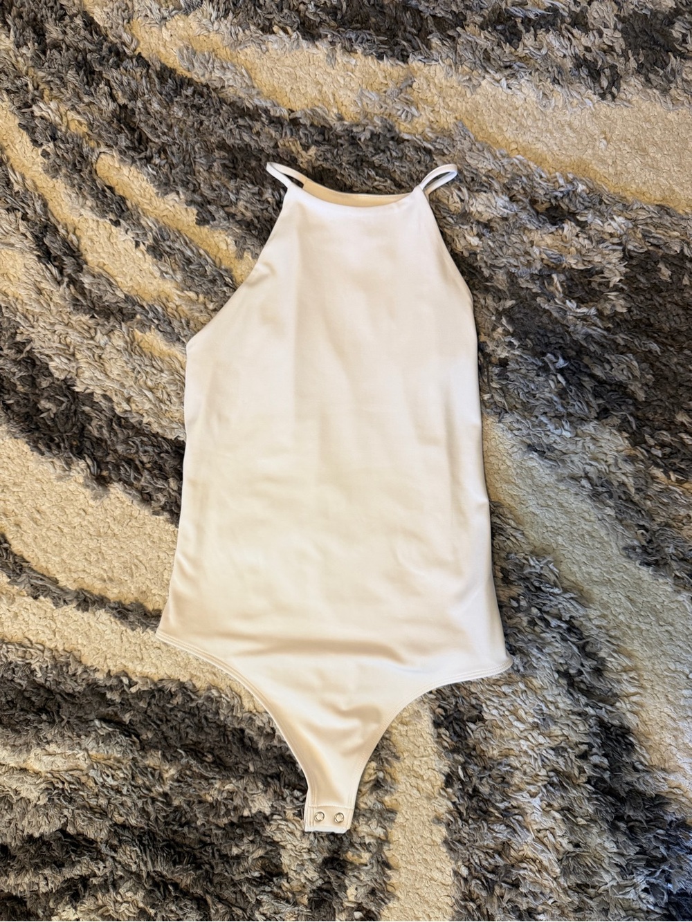 Express White High-Neck Halter Bodysuit